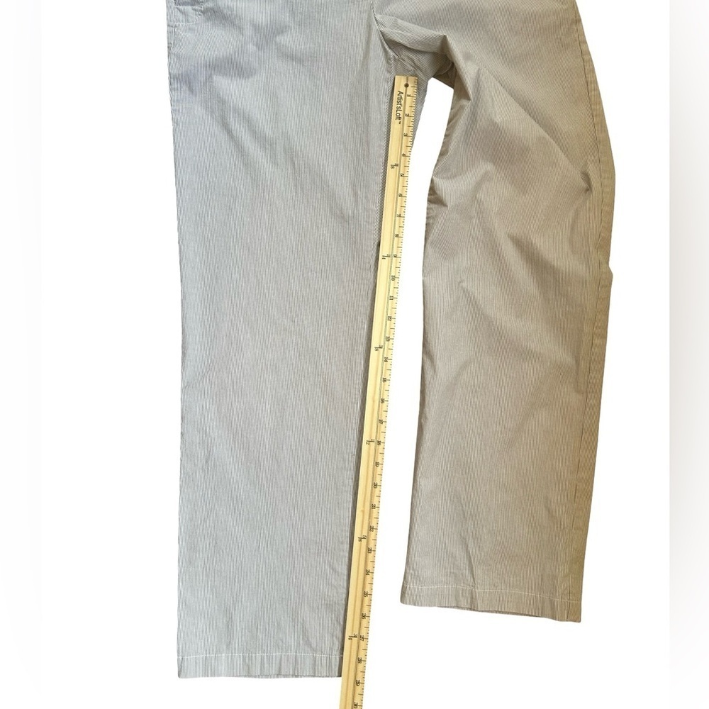 IZOD Dress Pants Women’s 14 Brown and White Stripes Stretch - Picture 7 of 11